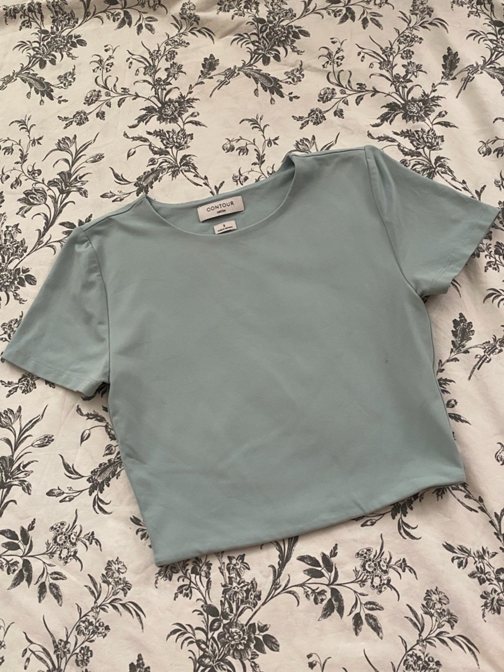 Aritzia Contour Cropped Tee Light Blue Teal Size Small